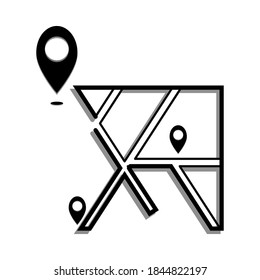 map guide icon, map symbol. vector illustration