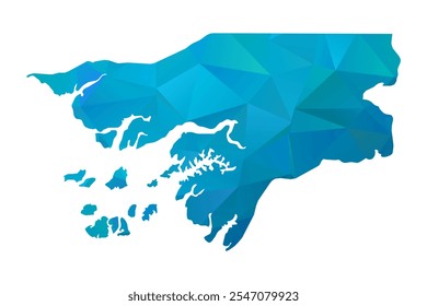 Mapa da Guiné Bissau - Blue Polygonal Design For Your. Ilustração vetorial eps 10.