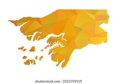 Map of Guinea Bissau - Gold Polygonal Design For Your. Vector illustration eps 10.