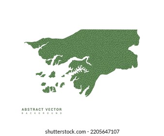 Mapa de Guinea Bissau esquema simple verde. Vector de diseño de línea mínimo estilizado.
