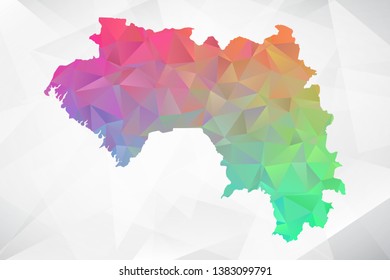 Map of Guinea. Colorful Geometric Rumpled Triangular , Polygonal Design For Your . Vector illustration eps 10.