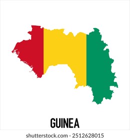 map of Guinea with flag, vector illustration