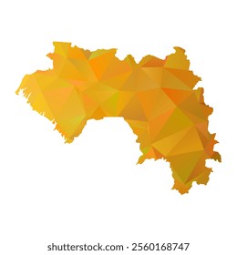 Map of Guinea - Gold Polygonal Design For Your. Vector illustration eps 10.