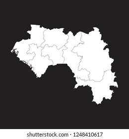 Map of Guinea - High detailed on black background. Abstract design vector illustration eps 10.