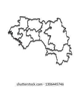Map of Guinea - High detailed on white background. Abstract design vector illustration eps 10.