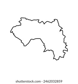 Icono de la línea Guinea. Ilustración Vector gráfico del mapa de Guinea.