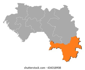 Map - Guinea, Nzerekore