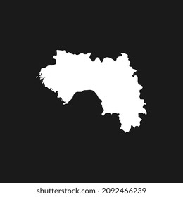 Mapa de Guinea de fondo negro