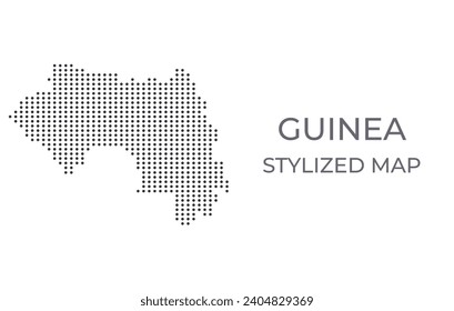 Mapa de Guinea con un estilo minimalista estilizado. Simple ilustración del mapa del país.