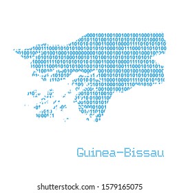 map of Guinea-Bissau from binary code vector illustration