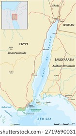 Map of the Gulf of Aqaba, Red Sea