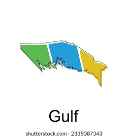 Map of Gulf modern outline, High detailed vector illustration vector Design Template, suitable for your company