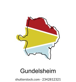 map of Gundelsheim modern outline, High detailed vector illustration Design Template, suitable for your company