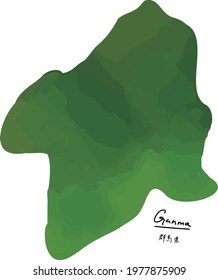 map of Gunma prefecture, Japan. Translation: Gunma prefecture