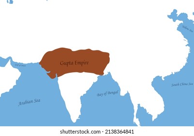 Map Of Gupta Empire Asia India Country