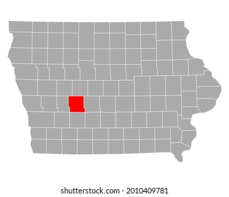 Mapa de Guthrie en Iowa en blanco