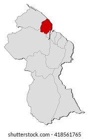 Map - Guyana, Cuyuni-Mazaruni
