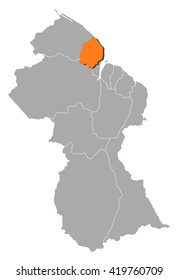 Map - Guyana, Cuyuni-Mazaruni