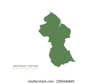 Map of Guyana green simple outline. Stylized minimal line design vector.