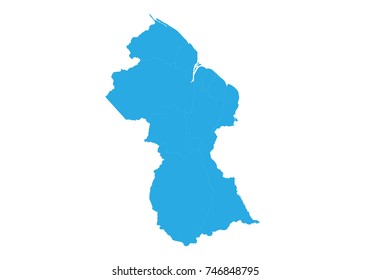 Map of guyana. High detailed vector map - guyana.