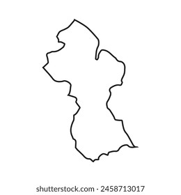 map of Guyana line icon. Illustration vector graphic of map of Guyana.