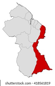 Map - Guyana, Mahaica-Berbice