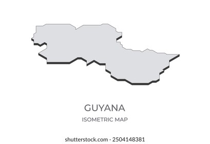 Map of the Guyana in simple isometric form. Illustration of isometric map of the country.