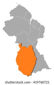Map - Guyana, Upper Demerara-Berbice