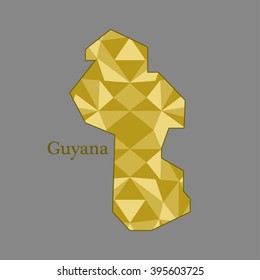 map of Guyana,low polygon