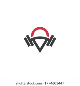 Map gym fitness logo vector template