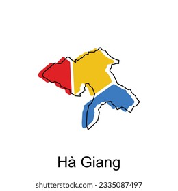 Karte von Ha Giang, Vektordesign-Vorlage, Weltkarte, internationale Vektorgrafik-Vorlage mit Skizze-Stil einzeln auf weißem Hintergrund
