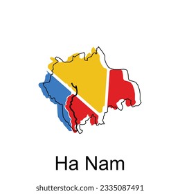 Map of Ha Nam modern outline High detailed illustration map, World map country vector illustration template