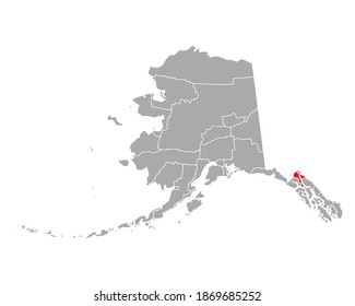 Map of Haines in Alaska on white