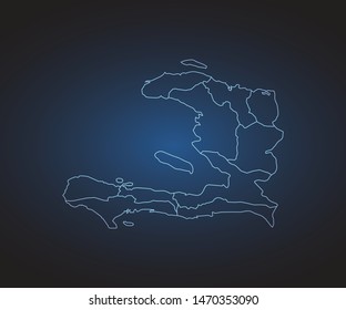 Map of Haiti - Abstract mash line and point scales on circuit dark background. symbol for your web site design map logo, app, ui,Travel. Vector illustration eps 10.