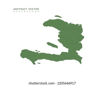 Map of Haiti green simple outline. Stylized minimal line design vector.