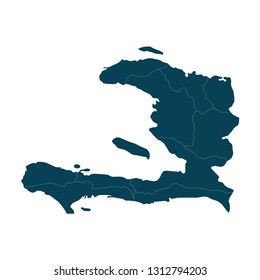 Map of Haiti - High detailed on white background. Abstract design vector illustration eps 10.