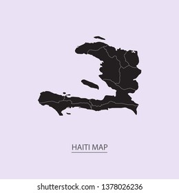 Map of Haiti - High detailed map violet outline map with caption on violet background.Abstract design vector illustration eps 10.