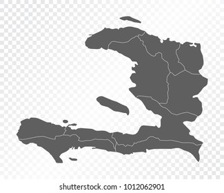 Map of Haiti , vector illustration on transparent background. Items are placed on separate layers and editable.