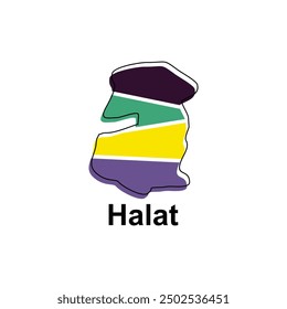 Map of Halat illustration design template, Map have all province and mark the capital city of Lebanon, suitable for your company