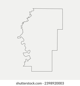 Mapa del condado de Hale - Alabama - Estados Unidos: silueta de esquema de elemento gráfico Diseño de la plantilla de ilustración
