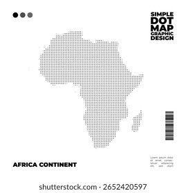 Map halftone style of Africa Continent. Design element for education, infographic, banner and poster design