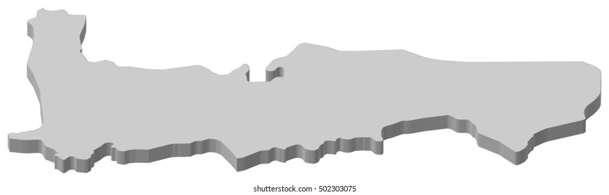 Map - Hama (Syria) - 3D-Illustration