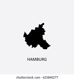 Map of Hamburg - Germany Vector Illustration

