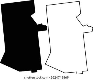 Map of Hamilton County New York USA Silhouette Flat And Outline Design