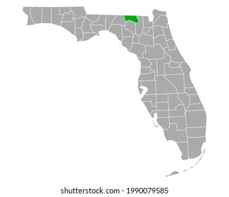 Map of Hamilton in Florida on white