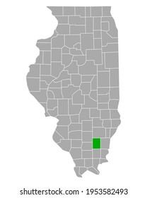 Map of Hamilton in Illinois on white
