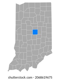 Map of Hamilton in Indiana on white
