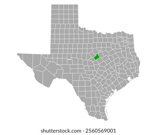 Map of Hamilton in Texas on white