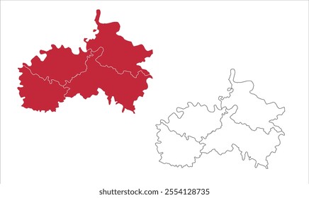 Map of Hamirpur District district, Hamirpur District,Uttar Pradesh State, Republic of India, Government of  Uttar Pradesh, Indian territory, Eastern India, politics, village, tourism