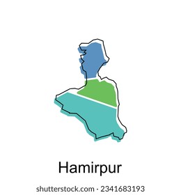 Map of Hamirpur modern outline, High detailed vector illustration Design Template, suitable for your company
